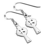 Celtic Cross Plain Sterling Silver Earrings, ep311